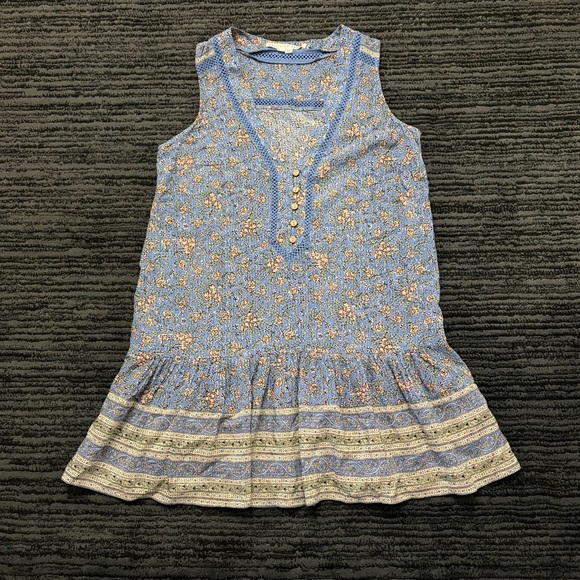 Veronica Beard Dresses & Skirts - Veronica Beard Size M Blue Leanna Floral Sleeveless V Neck Ruffle Shift Dress